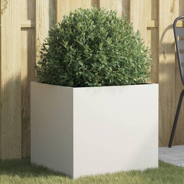 vidaXL Plantenbak 49x47x46 cm staal wit, Verzenden