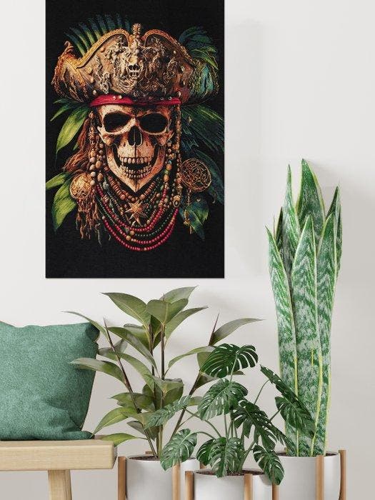 Prachtige Gobelin Jacquard - Teschio dei Caraibi 120 x 70 cm, Huis en Inrichting, Overige Huis en Inrichting