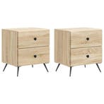 vidaXL Nachtkastje 2 pcs Sonoma Eiken 43 x 34,5 x 47,5 cm, Verzenden, Nieuw