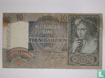 10 Gulden Nederland (PL38.b) - 1940, Timbres & Monnaies, Billets de banque | Pays-Bas, Verzenden, Los biljet