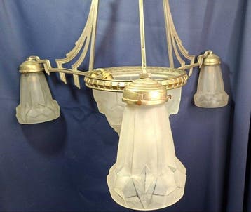 Degué - David Guéron - Plafondlamp - Geperst glas -, Antiek en Kunst