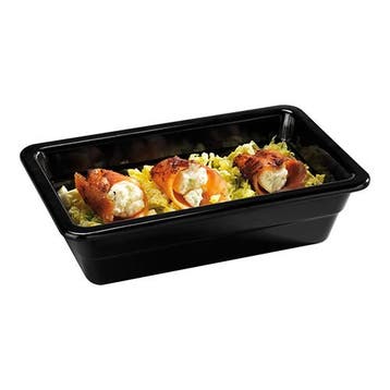 Gastronorm bak zwart melamine | 1/4 GN | 26,5x16,2x6,5(h)cm, Verzenden, Nieuw in verpakking