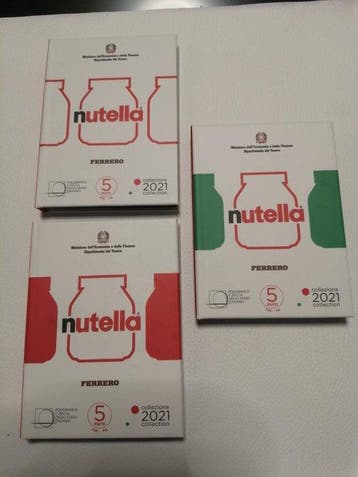 Italië. 5 Euro 2021 Nutella (3 monete) (Zonder