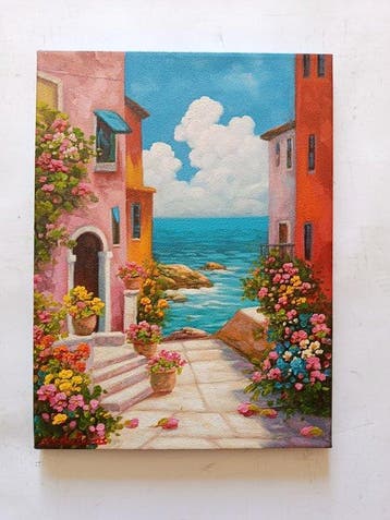 Gabriele Fabris (1958) - Borgo della costiera (paesaggio