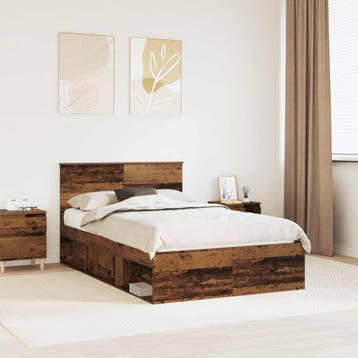 vidaXL Bedframe met hoofdeinde Oudhout 120 x 200 cm Bewerkt, Verzenden, Nieuw