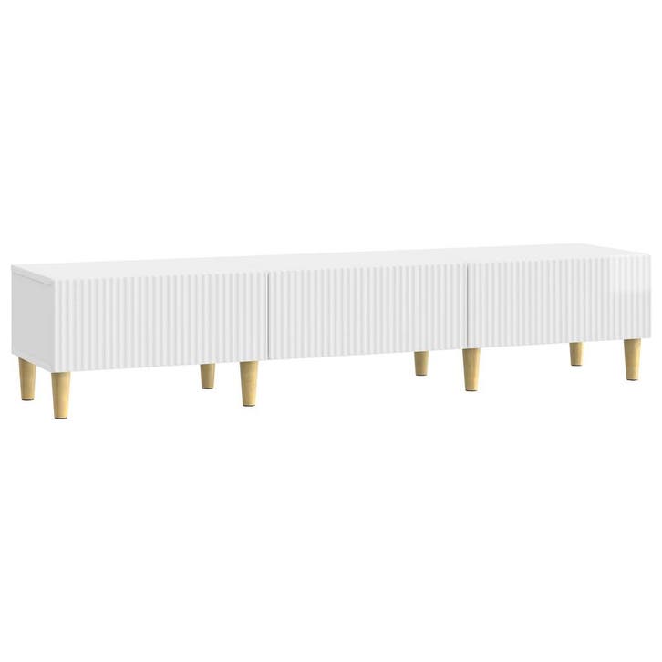 vidaXL TV Kast met lade Hoogglans Wit 147 x 34,5 x 30 cm, Huis en Inrichting, Kasten |Televisiemeubels, Nieuw, Verzenden