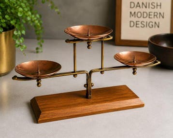 Kaarsenhouder - Teak - Scandinavisch mid-century
