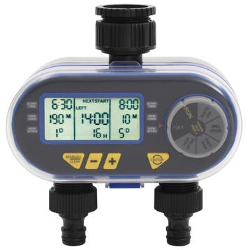 vidaXL Watertimer met dubbele uitgang automatisch digitaal, Jardin & Terrasse, Arroseurs de jardin, Verzenden