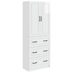 vidaXL Kast Set 2 pcs Hoogglans Wit 66 x 34,5 x 87 cm, Huis en Inrichting, Verzenden, Nieuw