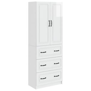 vidaXL Kast Set 2 pcs Hoogglans Wit 66 x 34,5 x 87 cm, Huis en Inrichting, Kasten | Overige, Verzenden, Nieuw