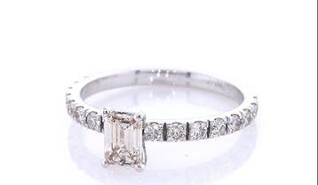 Zonder minimumprijs - Ring - 14 karaat Witgoud - 0.90ct. tw., Nieuw