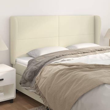 vidaXL Hoofdbord met randen 163x23x118/128 cm kunstleer, Verzenden