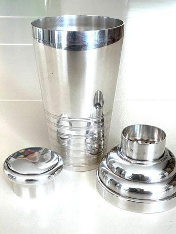 Verzilverde art deco cocktail shaker - Cocktailshaker -