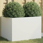 vidaXL Plantenbak 62x47x46 cm staal wit, Tuin en Terras, Bloempotten, Verzenden, Nieuw