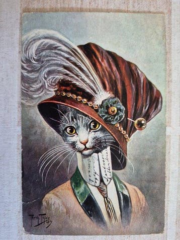 Duitsland - Fantasie - Arthur Thiele - katten in menselijke, Gelopen