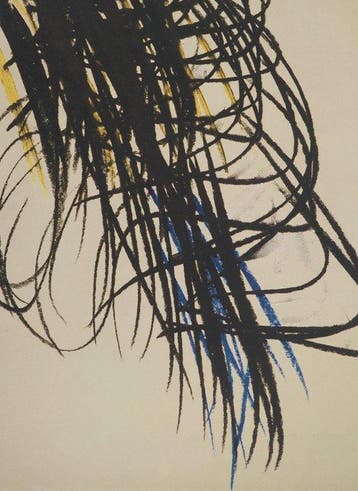 Hans Hartung (1904-1989) - Composition en bleu et jaune, Antiek en Kunst