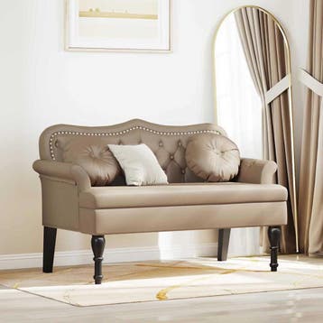 vidaXL Chesterfield Bank Cappuccino 120,5 x 65 x 75 cm, Verzenden, Nieuw