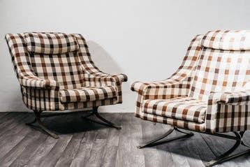 Arflex - calka - Fauteuil (2) - Grand Prix - Staal, Textiel