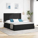 vidaXL Bed met LED-stripverlichting Zwart 180 x 200 cm, Huis en Inrichting, Slaapkamer | Bedden, Verzenden, Nieuw
