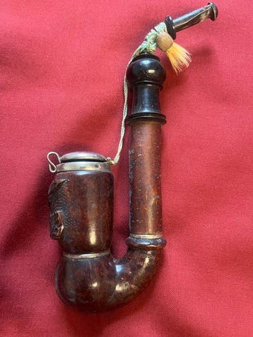 Sans prix de réserve - Pipe - Bois, Plaqué argent