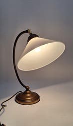 Lampe - Opaline - Lampe de bureau en arc vintage avec, Antiquités & Art