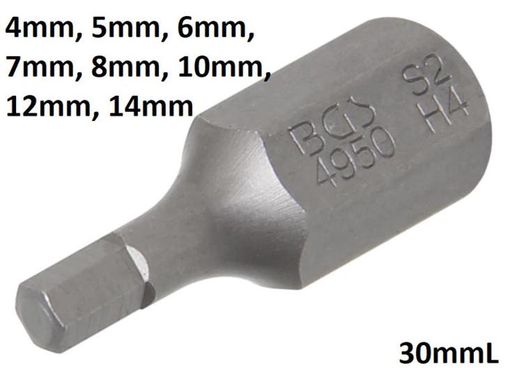 Bgs Technic Int. Hex. Bit 30 mm korte broek, 4 mm, 3/8, Auto-onderdelen, Banden en Velgen, Verzenden