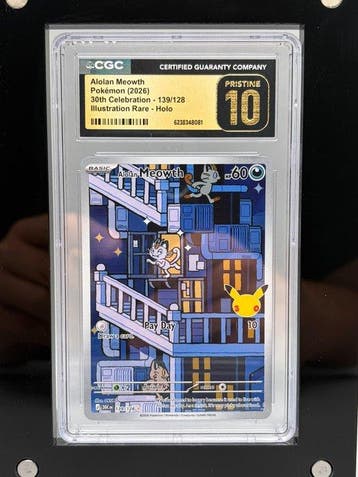Pokémon - 1 Graded card - Alolan Meowth - 30th Celebration -