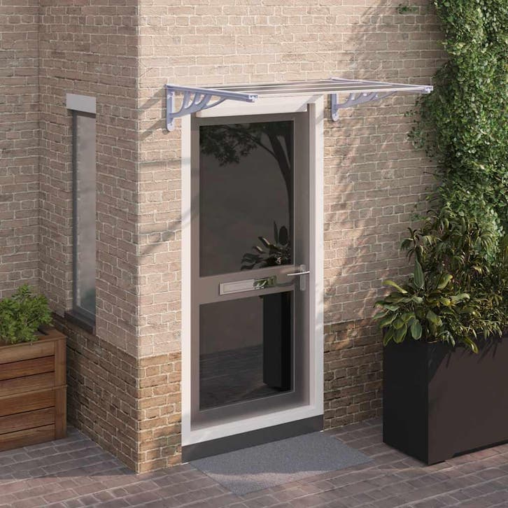 vidaXL Deurluifel 122x90 cm polycarbonaat grijs en, Tuin en Terras, Zonneschermen, Nieuw, Verzenden