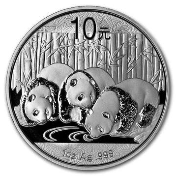 China. 10 Yuan 2013 1 oz ¥10 CNY Chinese Silver Panda Coin