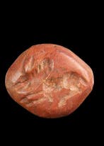 Bactrian Red Hardstone Stempelzegel met viervoeters (Zonder