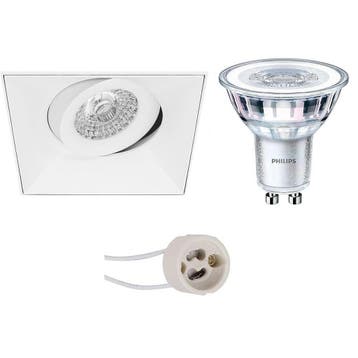 6W LED Spot Set - Kantelbare Vierkante Inbouwspot Mat Wit, T, Huis en Inrichting, Verzenden, Nieuw