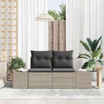 vidaXL Tuin Sofa met kussen Grijs 184 x 62 x 69 cm poly, Verzenden, Nieuw