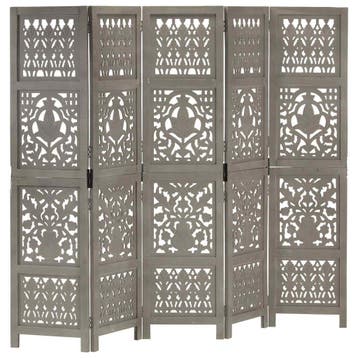 vidaXL Kamerscherm 5 panelen handgesneden 200x165 cm, Verzenden, Nieuw