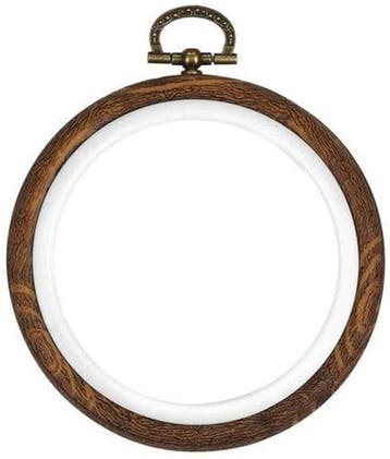 Brocante houten borduurring rond met stelschroef 7,5 cm per, Hobby en Vrije tijd, Nieuw