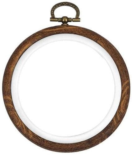 Brocante houten borduurring rond met stelschroef 7,5 cm per, Hobby & Loisirs créatifs, Bricolage