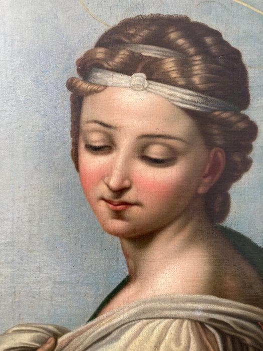 After Raffaello Sanzio da Urbino (XIX) - Saint Barbara from, Antiquités & Art, Art | Peinture | Classique