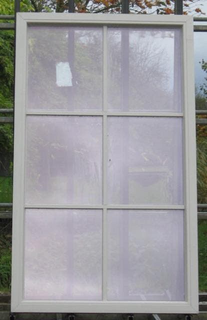 pvc raam , chassis , venster 106 x 178 zijdegrijs ral 7044, Doe-het-zelf en Bouw, Raamkozijnen en Schuifdeuren, Inclusief glas