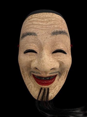 Noh masker - Hout, Japanse Kygen-masker Ebisu () van