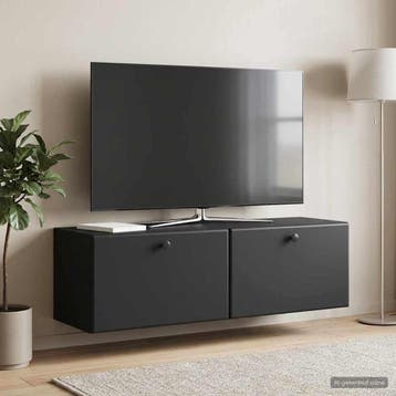vidaXL Wandmontage TV-kast 98 x 31 x 30 cm Zwart Bewerkt, Verzenden, Nieuw