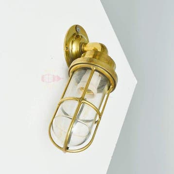 Wandlamp - Messing, Glas, Antiek en Kunst
