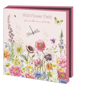 Kaartenmapje met env, vierkant: Wild Flower Field, Janneke, Ophalen of Verzenden