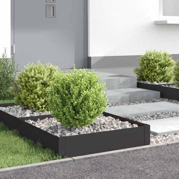 vidaXL Gazonrand 4 st 60 x 60 x 20 cm Staal Zwart, Jardin & Terrasse, Traverses & Bordures, Verzenden