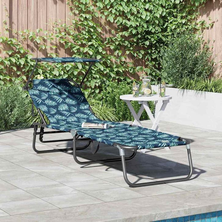 vidaXL Opvouwbare zonnebed oxford Multikleur, Tuin en Terras, Ligbedden, Nieuw, Verzenden