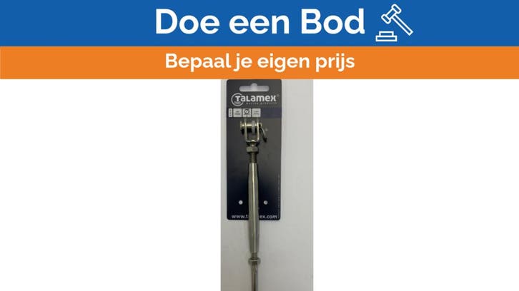 Bieden: Talamex Tensioner 4 mm M8 Stainless Steel - 09.525., Sports nautiques & Bateaux, Voiles & Accessoires de voile, Enlèvement ou Envoi