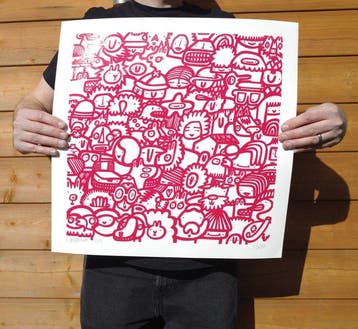 Kev Munday - Smiley Society (Red) - Limited Edition Giclee