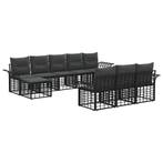 vidaXL Buiten bank set 10 pcs Zwart en Donker Grijs, Verzenden, Nieuw