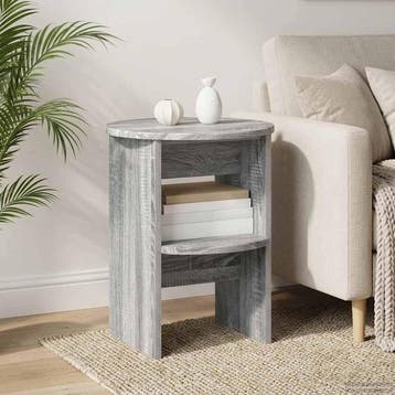 vidaXL Bijzetkast 2 st Grijze Sonoma Ø40 x 50 cm, Huis en Inrichting, Verzenden, Nieuw