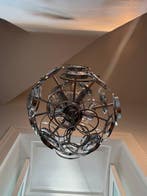 Lampe à suspendre - Cristal, Acier - Lustre rétro en métal, Antiek en Kunst
