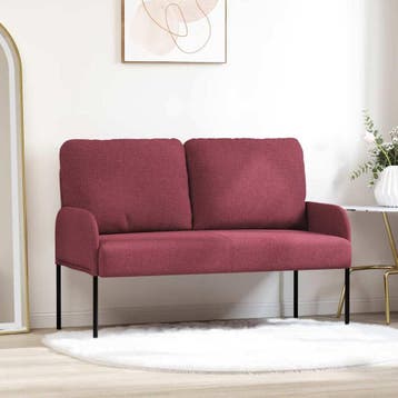 vidaXL bank / zetelen met kussen 110cm Wijnrood Multiplex, Verzenden, Nieuw