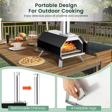 2dekans | Coast Draagbare Pizzaoven - Zwart - 500 °C -, Ophalen of Verzenden